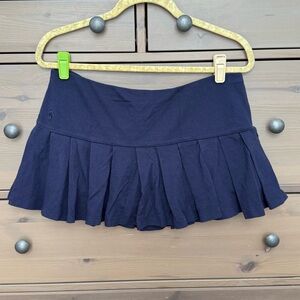 Ralph Lauren Cotton Pique Pleated Tennis Skirt - Navy, Size Medium